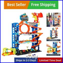 City Ultimate Garage Track Set with 2 Die-Cast Toy Cars & Car-Eating Dragon