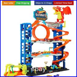 City Ultimate Garage Track Set with 2 Die-Cast Toy Cars & Car-Eating Dragon