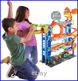 City Ultimate Garage Track Set with 2 Die-Cast Toy Cars & Car-Eating Dragon, Sto