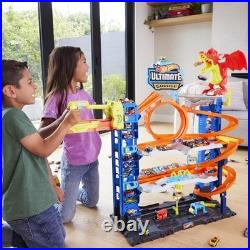 City Ultimate Track Set with 2 Die-Cast Toy Cars & Dragon Garage