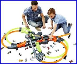 Colossal Crash Toy Car Track Set 5ft Wide with Motorized Boosters & 26 Pieces