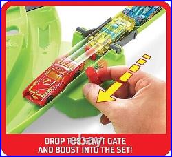 Colossal Crash Toy Car Track Set 5ft Wide with Motorized Boosters & 26 Pieces