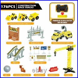 Construction RC Train Set 176pcs Flexible Tracks Racing Car Fly Over The Bridge