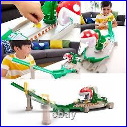 DieCast Hotwheels Mario Kart Piranha Plant Slide Track Set bundle with 4 extras