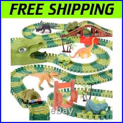 Dinosaur Race Car Track Set with Lights & Sounds