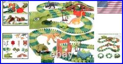 Dinosaur Race Car Track Set with Lights & Sounds