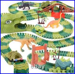 Dinosaur Race Car Track Set with Lights & Sounds