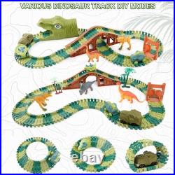 Dinosaur Race Car Track Set with Lights & Sounds