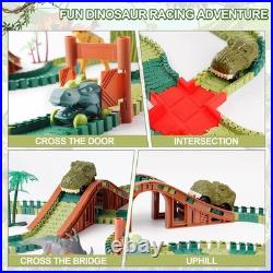 Dinosaur Race Car Track Set with Lights & Sounds