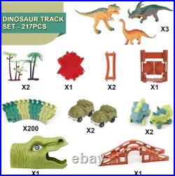 Dinosaur Race Car Track Set with Lights & Sounds