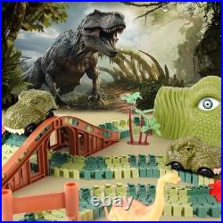 Dinosaur Race Car Track Set with Lights & Sounds