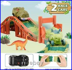 Dinosaur Race Car Track Set with Lights & Sounds