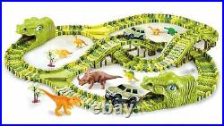 Dinosaur Race Track Flexible Toys World Road Create Playset Toy Set Car