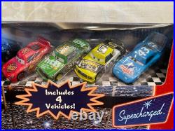 Disney Pixar Cars PISTON CUP 500 TRACK SET SUPERCHARGED McQueen Chick Hicks King
