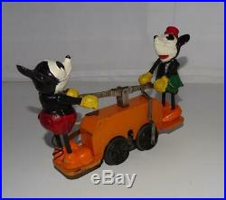 Disney1934lionel Mickey Mouse Hand Car(ex)-orange Vs. Boxed Set+track+serviced