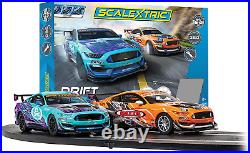 Drift 360 Mustang Gt4S 132 Analog Slot Car Race Track Set C1421T, Blue & Orange