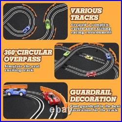 Dynamic Dual Racing Slot Car Track Set 4 Cars & Automatic Lap Counter for Kids