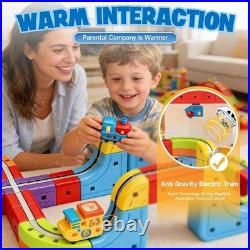 Electric Magnetic Train Toys Set- Flexible Race Track for Kids 3 4 5 6 7 8, stem