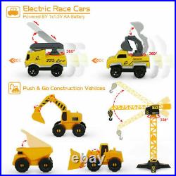Electric Race Car Track Set Ideal STEM Educational Gift 2 Construction Trucks