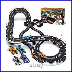 Electric Slot Car Race Track Sets Race Car Track Sets with 4 High-Speed Slo