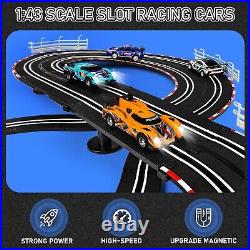 Electric Slot Car Race Track Sets Race Car Track Sets with 4 High-Speed Slo