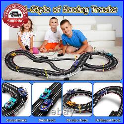 Electric Slot Car Race Track Sets Race Car Track Sets with 4 High-Speed Slot C