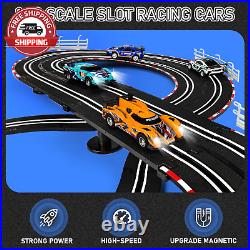 Electric Slot Car Race Track Sets Race Car Track Sets with 4 High-Speed Slot C