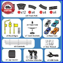 Electric Slot Car Race Track Sets Race Car Track Sets with 4 High-Speed Slot C
