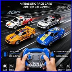 Electric Slot Car Race Track Sets with 4 High-Speed Racing Slot Cars Dual Racing