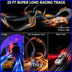 Electric Slot Car Race Track Sets with 4 High-Speed Racing Slot Cars Dual Racing