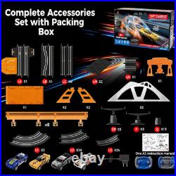 Electric Slot Car Race Track Sets with 4 High-Speed Racing Slot Cars Dual Racing