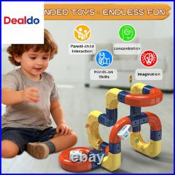 Electric Train Set with 3D Magic Flexible Race Tracks for Kids, Race Car Track E
