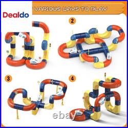 Electric Train Set with 3D Magic Flexible Race Tracks for Kids, Race Car Track E