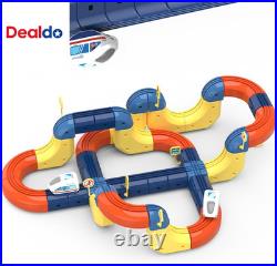 Electric Train Set with 3D Magic Flexible Race Tracks for Kids, Race Car Track E
