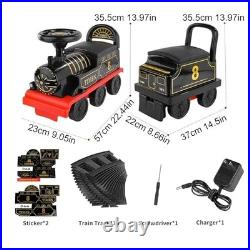 Electric TrainSet with Track 2 Seaters Cargo Car, Music, Light Ride on Train Toys