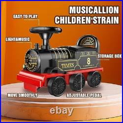 Electric TrainSet with Track 2 Seaters Cargo Car, Music, Light Ride on Train Toys