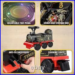 Electric TrainSet with Track 2 Seaters Cargo Car, Music, Light Ride on Train Toys