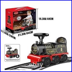 Electric TrainSet with Track 2 Seaters Cargo Car, Music, Light Ride on Train Toys