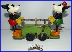 Ex! All Orig. Green Vs. Disney 1934 Lionel Mickey Mouse Hand Car+boxed Set+track