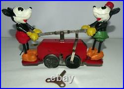 Ex! Disney 1934 Working Lionel Mickey Mouse Hand Car+box Set+track+key+service