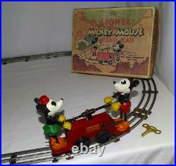 Ex. /n. Mint Disney 1934 Working Lionel Mickey Mouse Hand Car+box Set+track+key