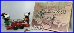 Ex. /n. Mint Disney 1934 Working Lionel Mickey Mouse Hand Car+box Set+track+key