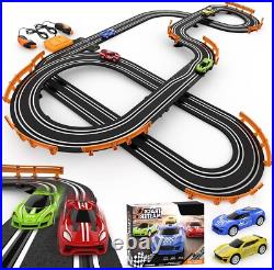 Exciting 18.4 ft Slot Car Track Set for Kids with Remote Control Cars