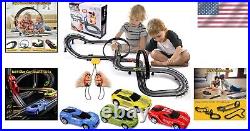 Exciting 23 FT Slot Car Race Track Set with 4 High-Speed Cars Gift for Kids