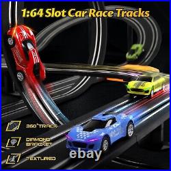 Exciting 23 FT Slot Car Race Track Set with 4 High-Speed Cars Gift for Kids