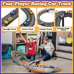 Exciting Battery or Electric Slot Car Race Track Set for Two Players Ages 6-12