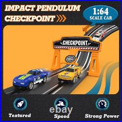 Exciting Battery or Electric Slot Car Race Track Set for Two Players Ages 6-12