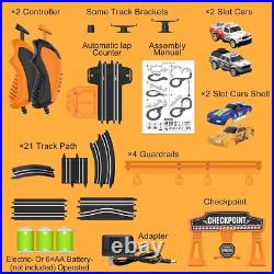 Exciting Battery or Electric Slot Car Race Track Set for Two Players Ages 6-12