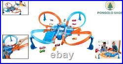 Exciting Toy Car Track Set with 4 Crash Zones & Motorized Booster, 164 Scale Exciting Toy Car Track Set with 4 Crash Zones & Motorized Booster, 164 Scale