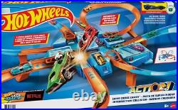 Exciting Toy Car Track Set with 4 Crash Zones & Motorized Booster, 164 Scale Exciting Toy Car Track Set with 4 Crash Zones & Motorized Booster, 164 Scale